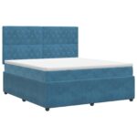 vidaXL Posteľ boxspring s matracom Modrá 180 x 200 cm Zamat – Obrázok 2