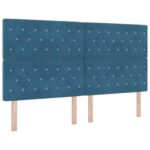 vidaXL Posteľ boxspring s matracom Modrá 180 x 200 cm Zamat – Obrázok 4