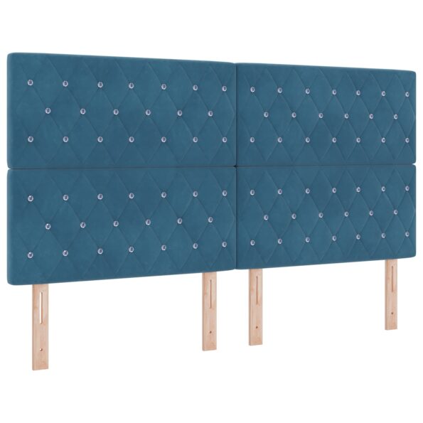 vidaXL Posteľ boxspring s matracom Modrá 180 x 200 cm Zamat – Obrázok 4