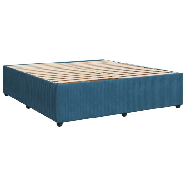 vidaXL Posteľ boxspring s matracom Modrá 180 x 200 cm Zamat – Obrázok 5