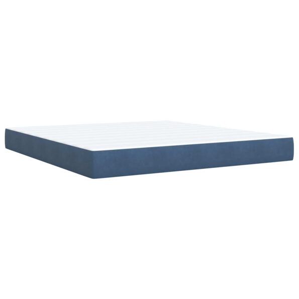vidaXL Posteľ boxspring s matracom Modrá 180 x 200 cm Zamat – Obrázok 6