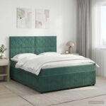 vidaXL Posteľ boxspring s matracom Tmavozelená 180 x 200 cm Zamat