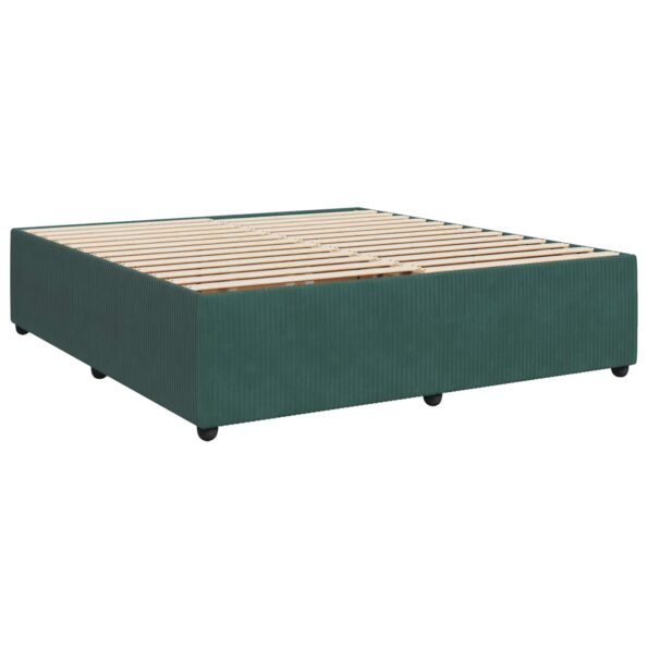 vidaXL Posteľ boxspring s matracom Tmavozelená 180 x 200 cm Zamat – Obrázok 5