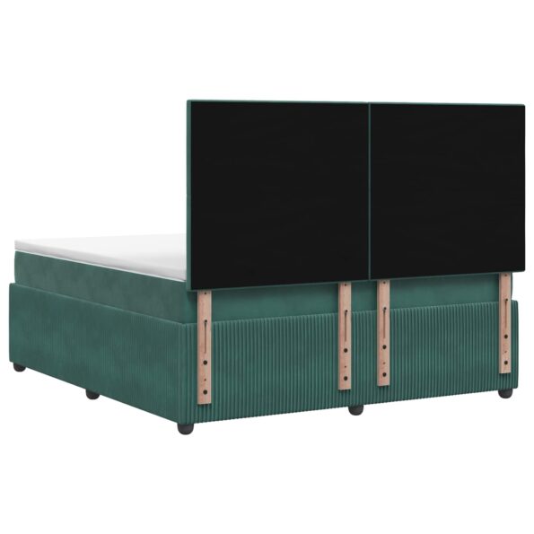vidaXL Posteľ boxspring s matracom Tmavozelená 180 x 200 cm Zamat – Obrázok 8