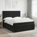 vidaXL Posteľ boxspring s matracom Čierna 200 x 200 cm Zamat
