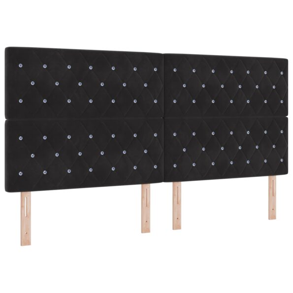 vidaXL Posteľ boxspring s matracom Čierna 200 x 200 cm Zamat – Obrázok 4