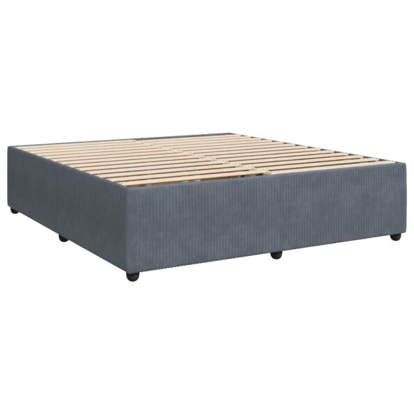 vidaXL Posteľ boxspring s matracom Tmavosivá 200 x 200 cm Zamat – Obrázok 5