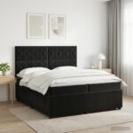 vidaXL Posteľ boxspring s matracom Čierna 200 x 200 cm Zamat