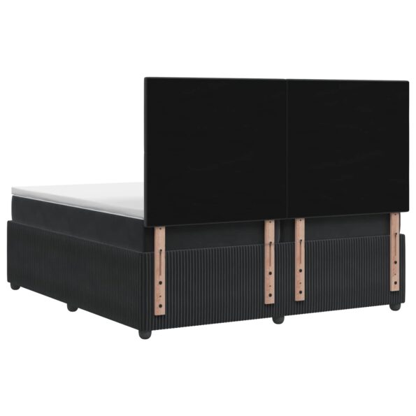 vidaXL Posteľ boxspring s matracom Čierna 200 x 200 cm Zamat – Obrázok 8