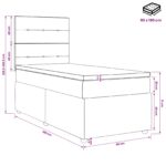 vidaXL Posteľ boxspring s matracom Tmavosivá Jednoduchý Látka – Obrázok 11