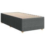 vidaXL Posteľ boxspring s matracom Tmavosivá Jednoduchý Látka – Obrázok 5