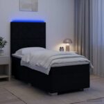vidaXL Posteľ boxspring s matracom Čierna 80 x 200 cm Látka