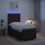 vidaXL Posteľ boxspring s matracom Tmavohnedá 80 x 200 cm Látka