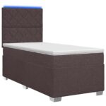 vidaXL Posteľ boxspring s matracom Tmavohnedá 80 x 200 cm Látka – Obrázok 2