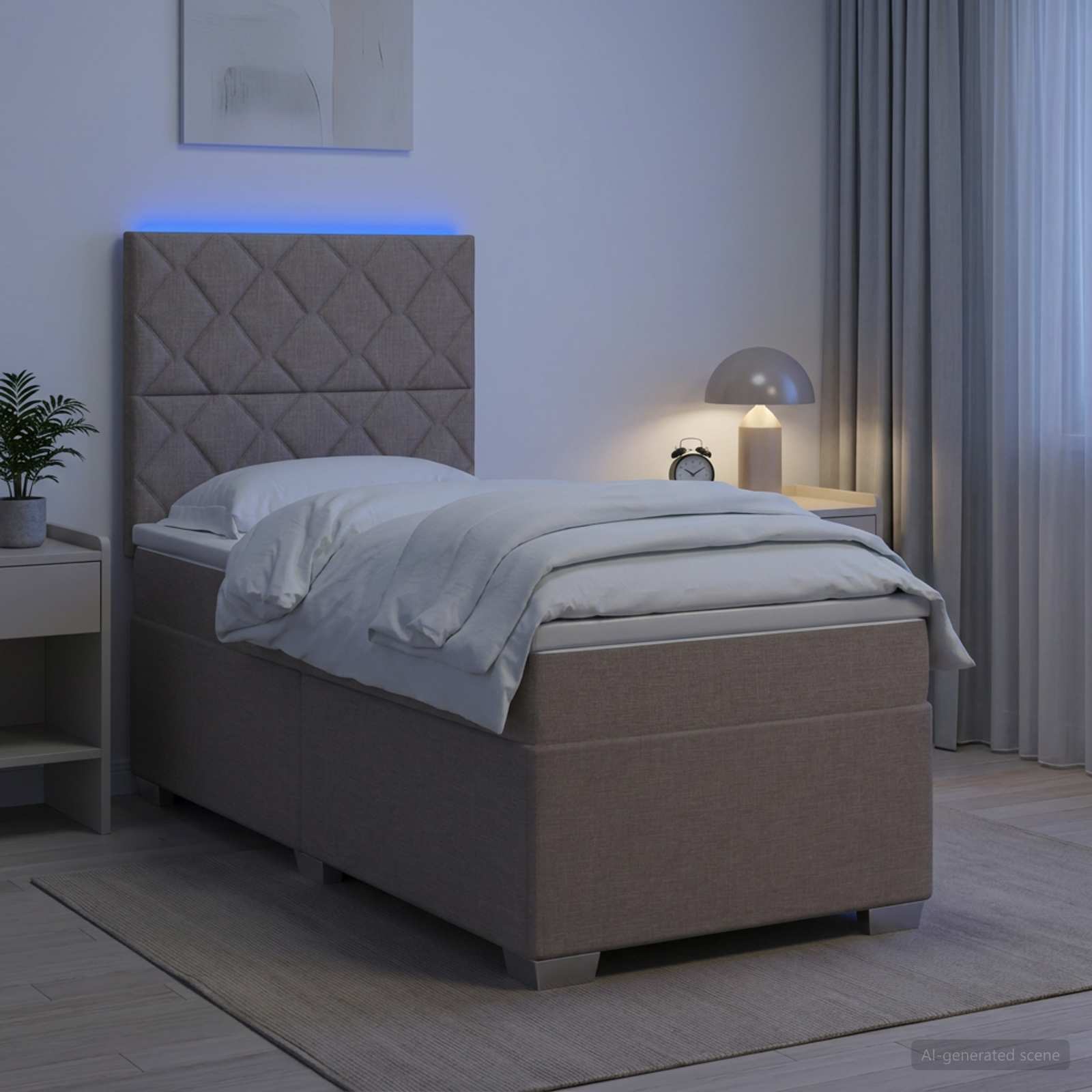 3454751_1.jpg vidaXL Posteľ boxspring s matracom Sivohnedá 80 x 200 cm Látka – Obrázok 1