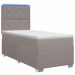 vidaXL Posteľ boxspring s matracom Sivohnedá 80 x 200 cm Látka – Obrázok 2