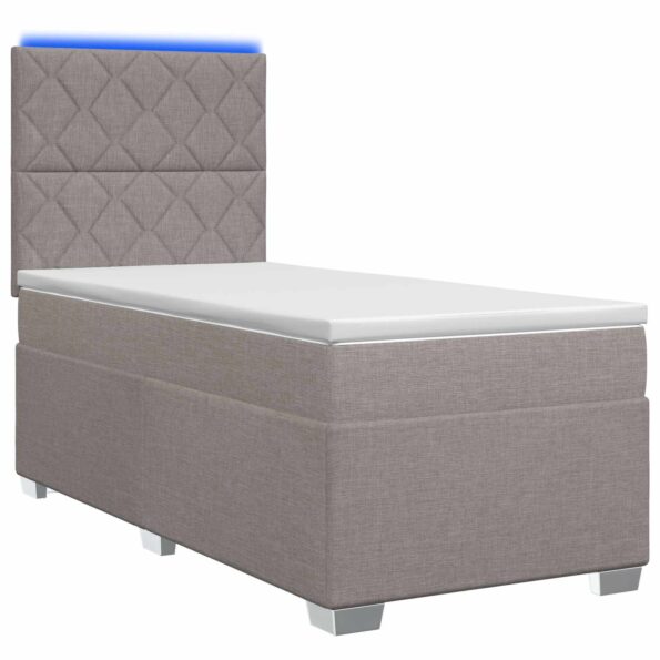 vidaXL Posteľ boxspring s matracom Sivohnedá 80 x 200 cm Látka – Obrázok 2