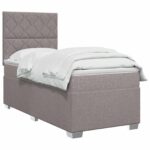 vidaXL Posteľ boxspring s matracom Sivohnedá 80 x 200 cm Látka – Obrázok 3