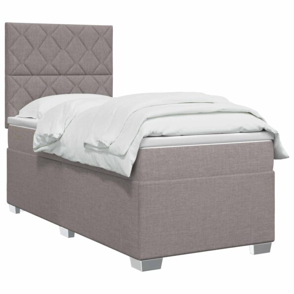 vidaXL Posteľ boxspring s matracom Sivohnedá 80 x 200 cm Látka – Obrázok 3