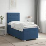 vidaXL Posteľ boxspring s matracom Modrá 90 x 190 cm Látka