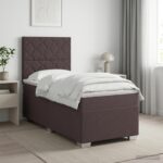 vidaXL Posteľ boxspring s matracom Tmavohnedá 90 x 190 cm Látka – Obrázok 4