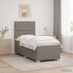 vidaXL Posteľ boxspring s matracom Sivohnedá 90 x 190 cm Látka – Obrázok 4