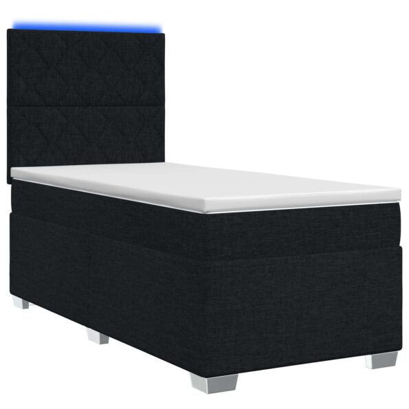 vidaXL Posteľ boxspring s matracom Čierna 90 x 200 cm Látka – Obrázok 2
