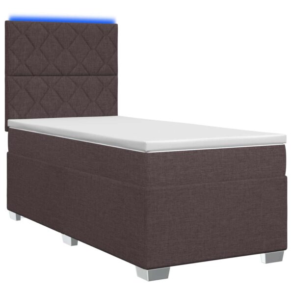 vidaXL Posteľ boxspring s matracom Tmavohnedá 90 x 200 cm Látka – Obrázok 2