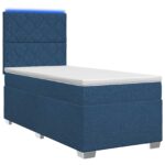 vidaXL Posteľ boxspring s matracom Modrá 90 x 200 cm Látka – Obrázok 2