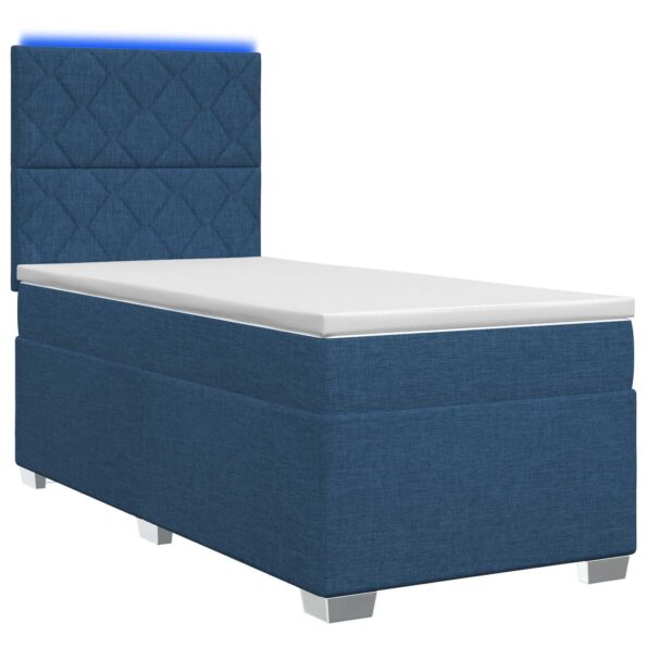 vidaXL Posteľ boxspring s matracom Modrá 90 x 200 cm Látka – Obrázok 2