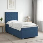 vidaXL Posteľ boxspring s matracom Modrá 90 x 200 cm Látka – Obrázok 4