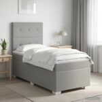 vidaXL Posteľ boxspring s matracom Svetlosivá 100 x 200 cm Látka – Obrázok 5