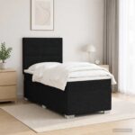 vidaXL Posteľ boxspring s matracom Čierna 100 x 200 cm Látka