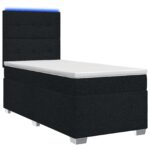 vidaXL Posteľ boxspring s matracom Čierna 100 x 200 cm Látka – Obrázok 2