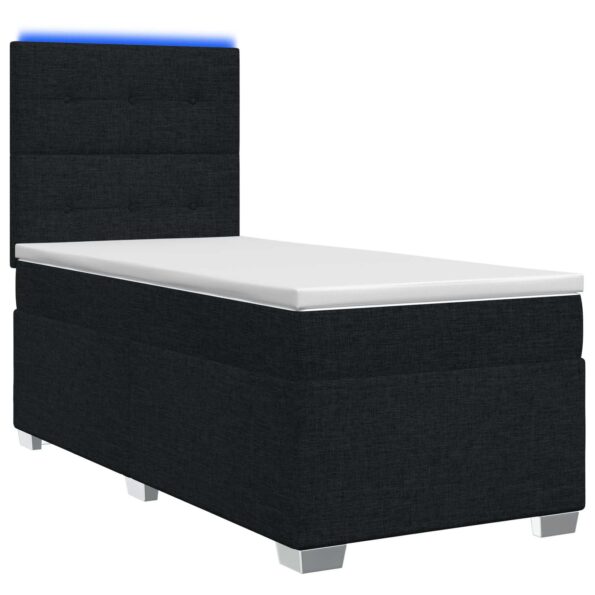 vidaXL Posteľ boxspring s matracom Čierna 100 x 200 cm Látka – Obrázok 2