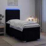 vidaXL Posteľ boxspring s matracom Čierna 100 x 200 cm Látka – Obrázok 4