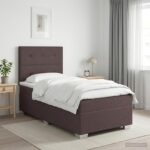 vidaXL Posteľ boxspring s matracom Tmavohnedá 100 x 200 cm Látka