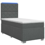 vidaXL Posteľ boxspring s matracom Tmavosivá 100 x 200 cm Látka – Obrázok 2