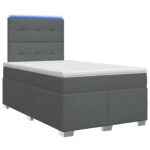 vidaXL Posteľ boxspring s matracom Tmavosivá 120 x 190 cm Látka – Obrázok 2