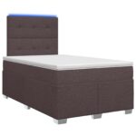 vidaXL Posteľ boxspring s matracom Tmavohnedá 120 x 190 cm Látka – Obrázok 2