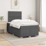 vidaXL Posteľ boxspring s matracom Tmavosivá 120 x 190 cm Látka