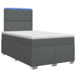 vidaXL Posteľ boxspring s matracom Tmavosivá 120 x 190 cm Látka – Obrázok 2
