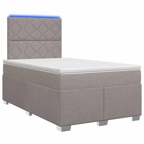 vidaXL Posteľ boxspring s matracom Sivohnedá 120 x 190 cm Látka – Obrázok 2