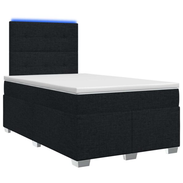 vidaXL Posteľ boxspring s matracom Čierna 120 x 200 cm Látka – Obrázok 2