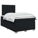 vidaXL Posteľ boxspring s matracom Čierna 120 x 200 cm Látka – Obrázok 3