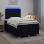 vidaXL Posteľ boxspring s matracom Čierna 120 x 200 cm Látka – Obrázok 4