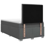 vidaXL Posteľ boxspring s matracom Tmavosivá 120 x 200 cm Látka – Obrázok 9