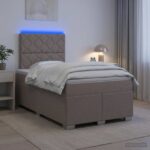 vidaXL Posteľ boxspring s matracom Sivohnedá 120 x 200 cm Látka