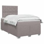 vidaXL Posteľ boxspring s matracom Sivohnedá 120 x 200 cm Látka – Obrázok 3