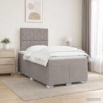 vidaXL Posteľ boxspring s matracom Sivohnedá 120 x 200 cm Látka – Obrázok 4
